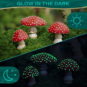 1PC Mini Mushroom Glow In The Dark Fairy Garden Home Ornament